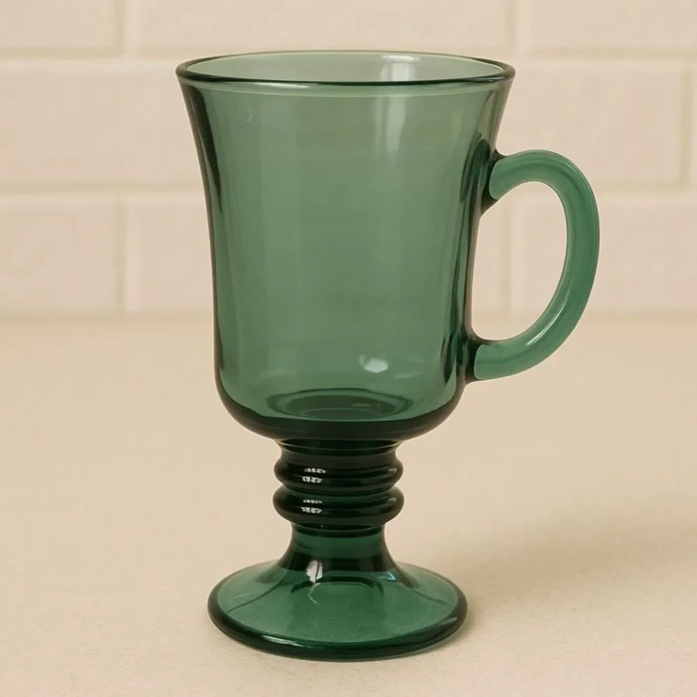 Libbey | Emerald Green Footed Irish Coffee Mugs Set of 4 | EUC - Picture 3 of 7